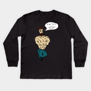 Overly Manly Man- Tacos Kids Long Sleeve T-Shirt